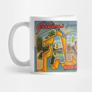 Greetings from Fargo, North Dakota - Vintage Large Letter Postcard Mug